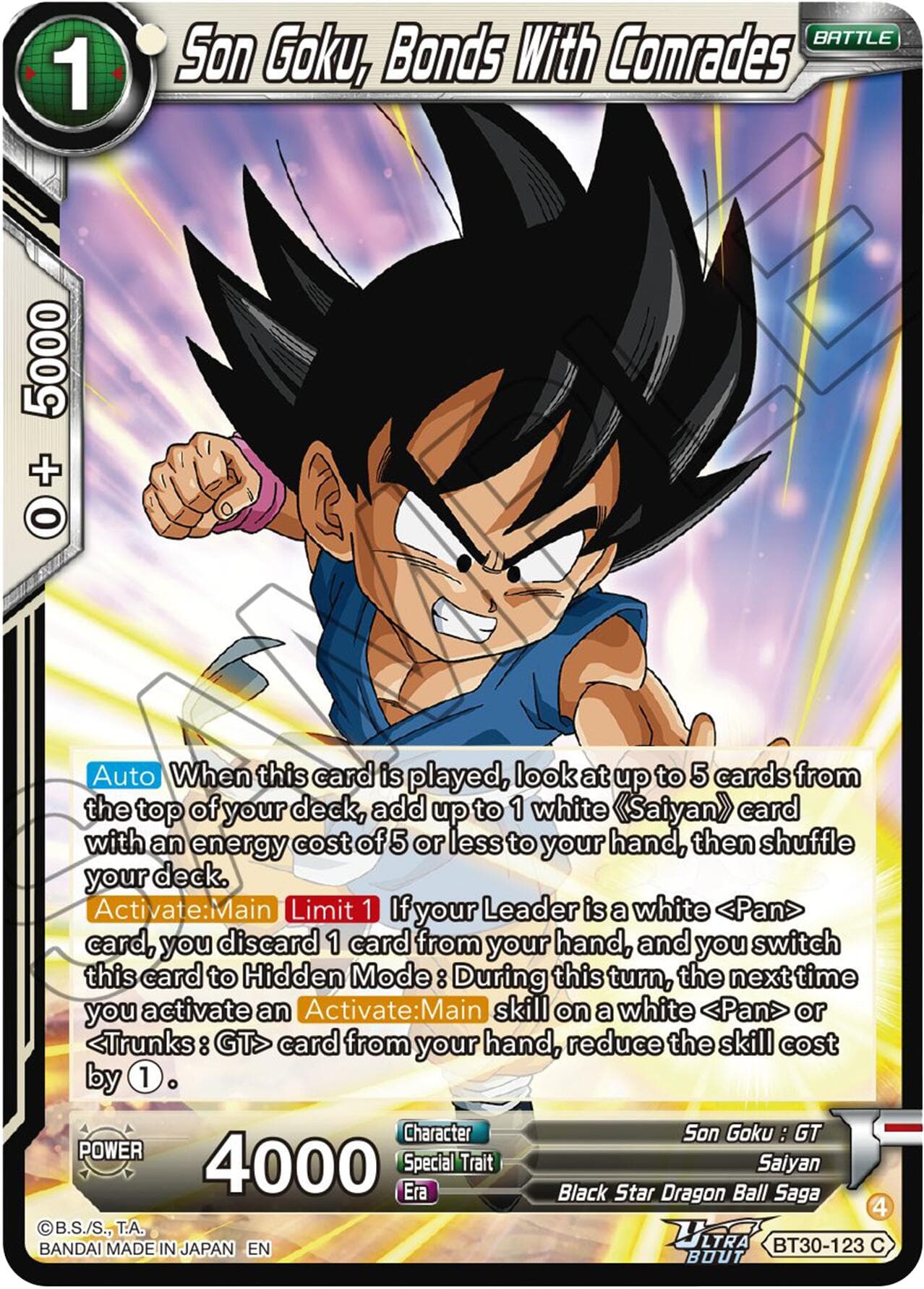 Son Goku, Bonds With Comrades — Three Glorious Fighters card