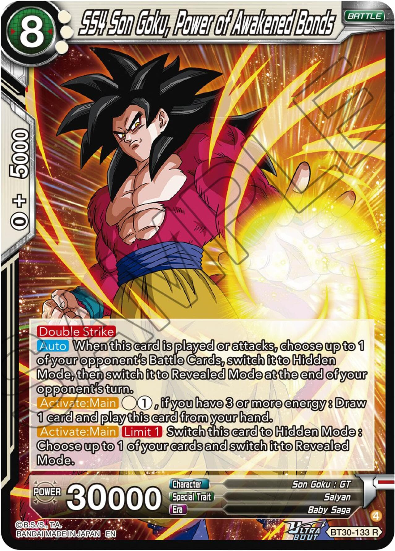 SS4 Son Goku, Power of Awakened Bonds — Three Glorious Fighters card