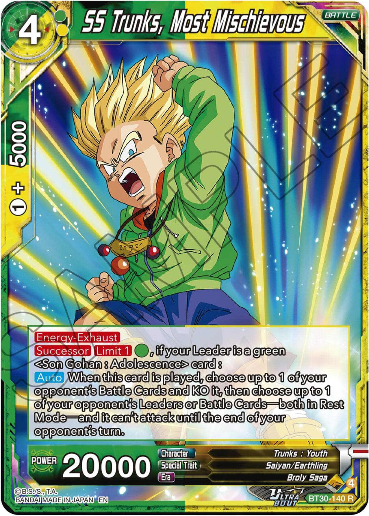 SS Trunks, Most Mischievous — Three Glorious Fighters card