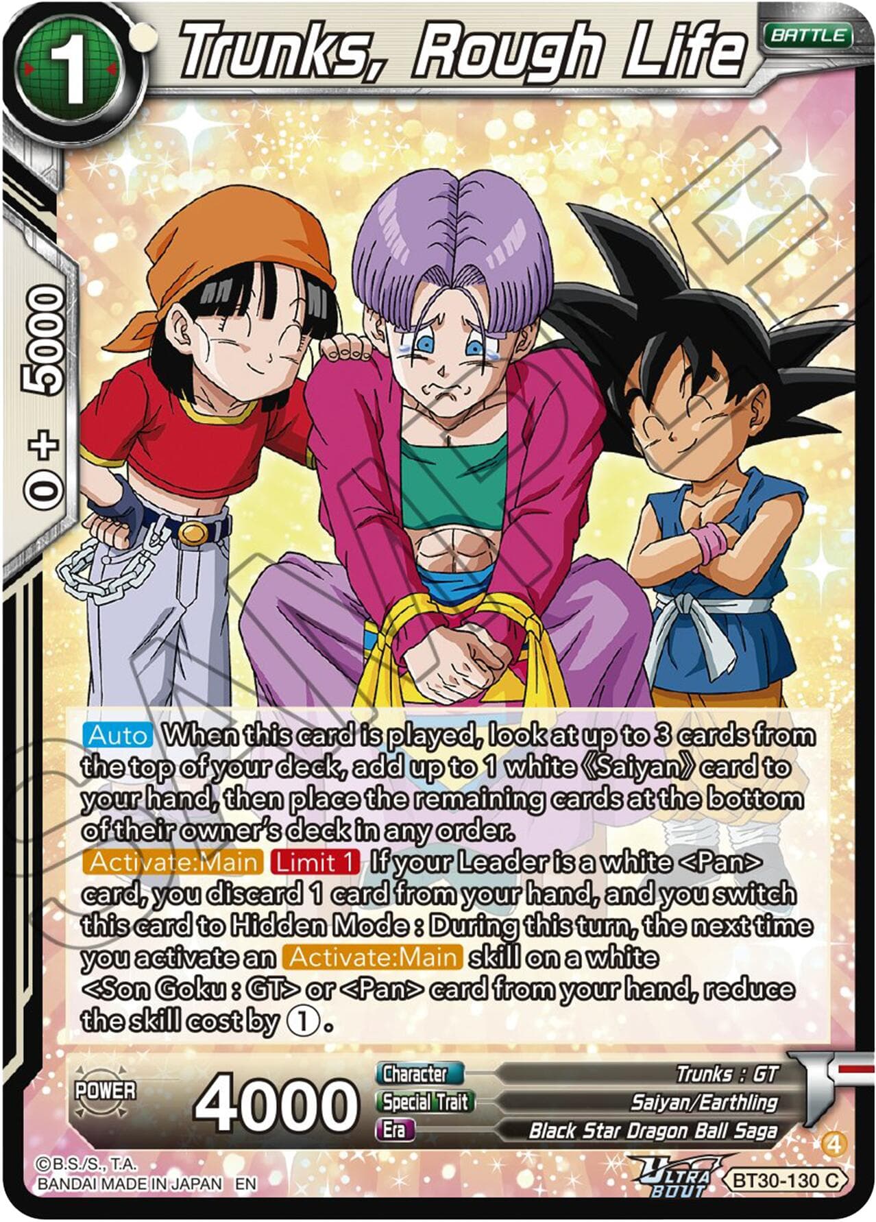 Trunks, Rough Life — Three Glorious Fighters card