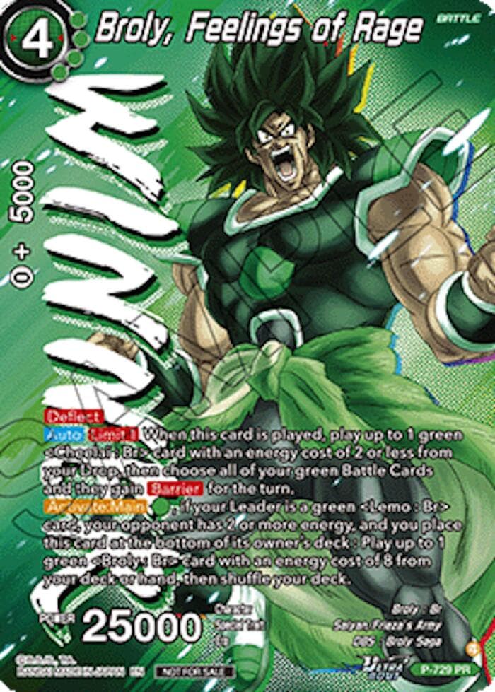 Broly, Feelings of Rage (Ultra-Bout Series Tournament Pack Vol.2) (Winner) — Tournament Promotion Cards card