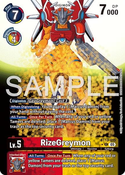 RizeGreymon - BT13-015 (Alternate Art) — Advanced Booster Digimon Generation card