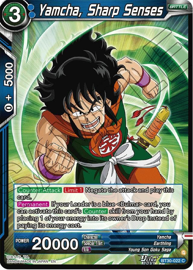 Yamcha, Sharp Senses — Three Glorious Fighters card