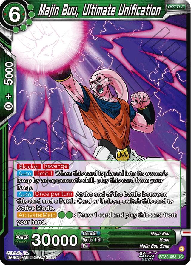 Majin Buu, Ultimate Unification — Three Glorious Fighters card