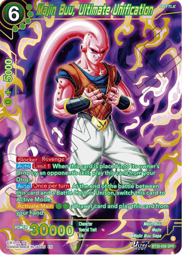 Majin Buu, Ultimate Unification (SPR) — Three Glorious Fighters card