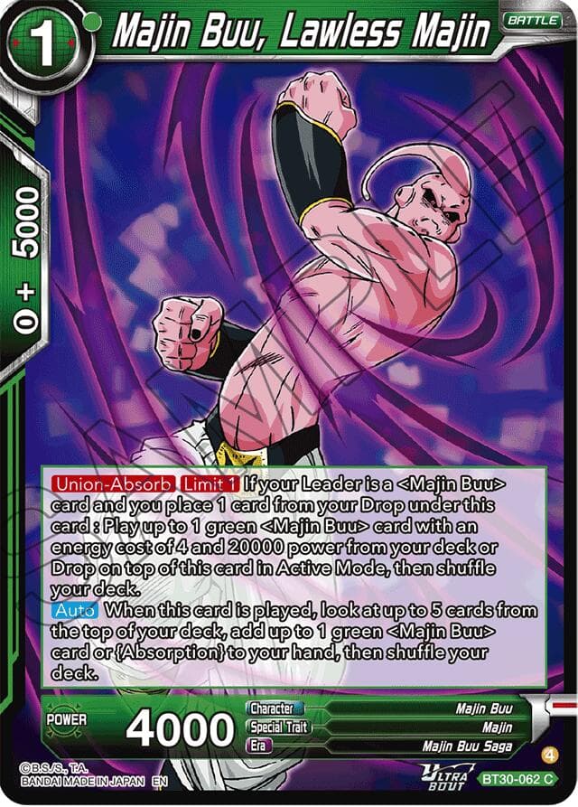 Majin Buu, Lawless Majin — Three Glorious Fighters card