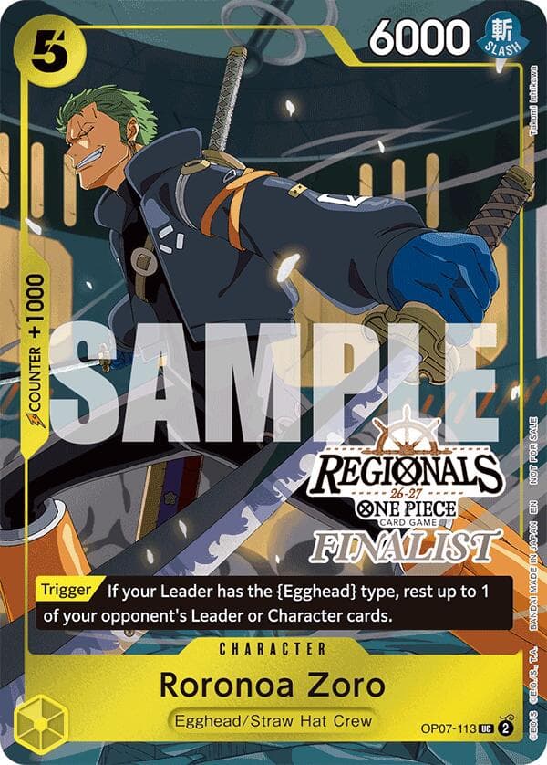 Roronoa Zoro (113) (Regionals Finalist Card Set 26-27) — One Piece Promotion Cards card