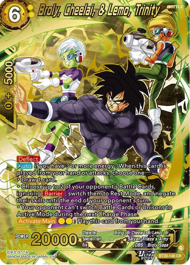Broly, Cheelai, & Lemo, Trinity — Three Glorious Fighters card