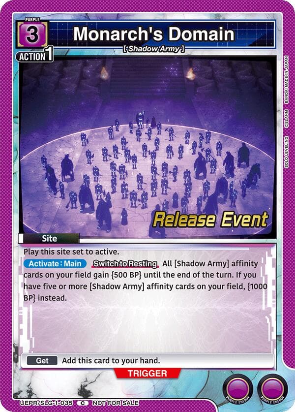 Monarch's Domain — UE17BT: SOLO LEVELING Release Event Cards card