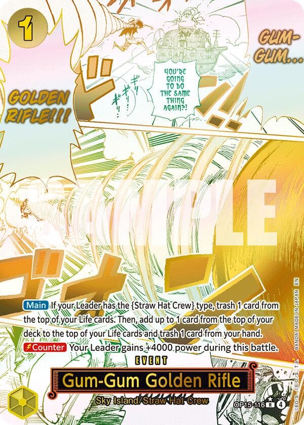 Gum-Gum Golden Rifle (Alternate Art) — Adventure on Kami's Island card