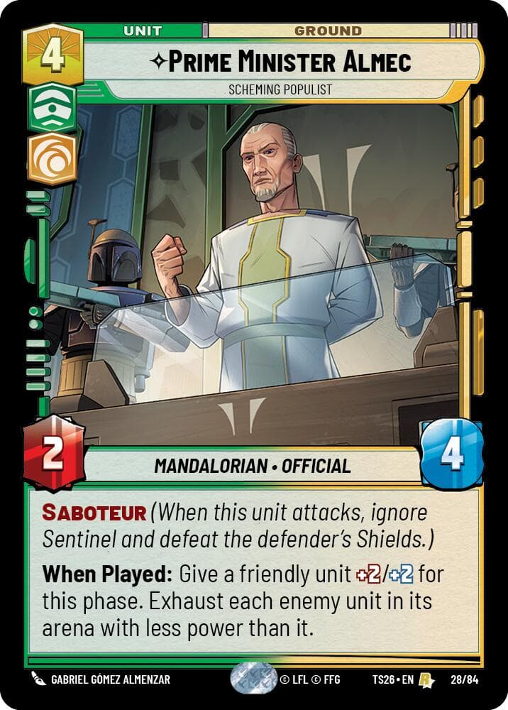 Prime Minister Almec - Scheming Populist — Twin Suns card
