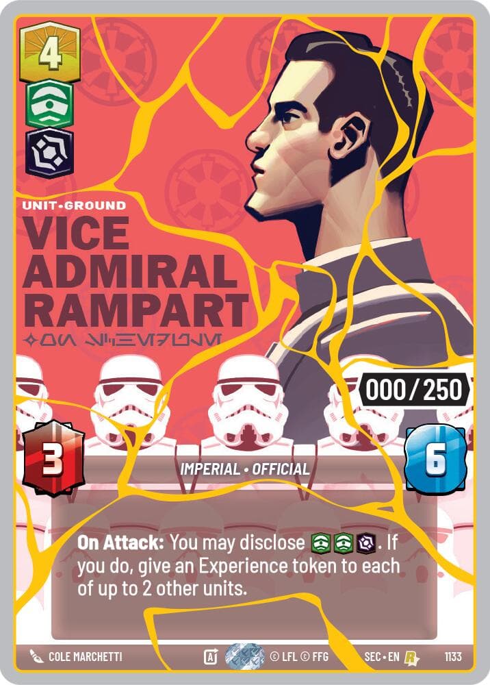 Vice Admiral Rampart - On Schedule (Serialized) (Gold) — Secrets of Power card