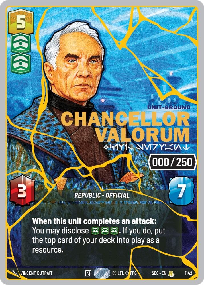 Chancellor Valorum - Civil Servant (Serialized) (Gold) — Secrets of Power card