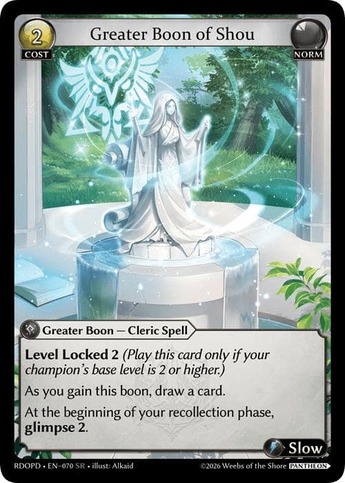 Greater Boon of Shou — Radiant Origins: Pantheon card