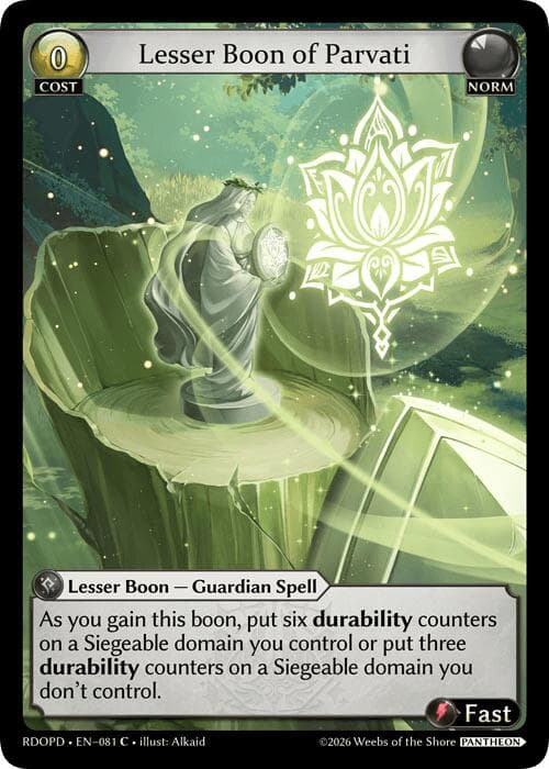 Lesser Boon of Parvati — Radiant Origins: Pantheon card