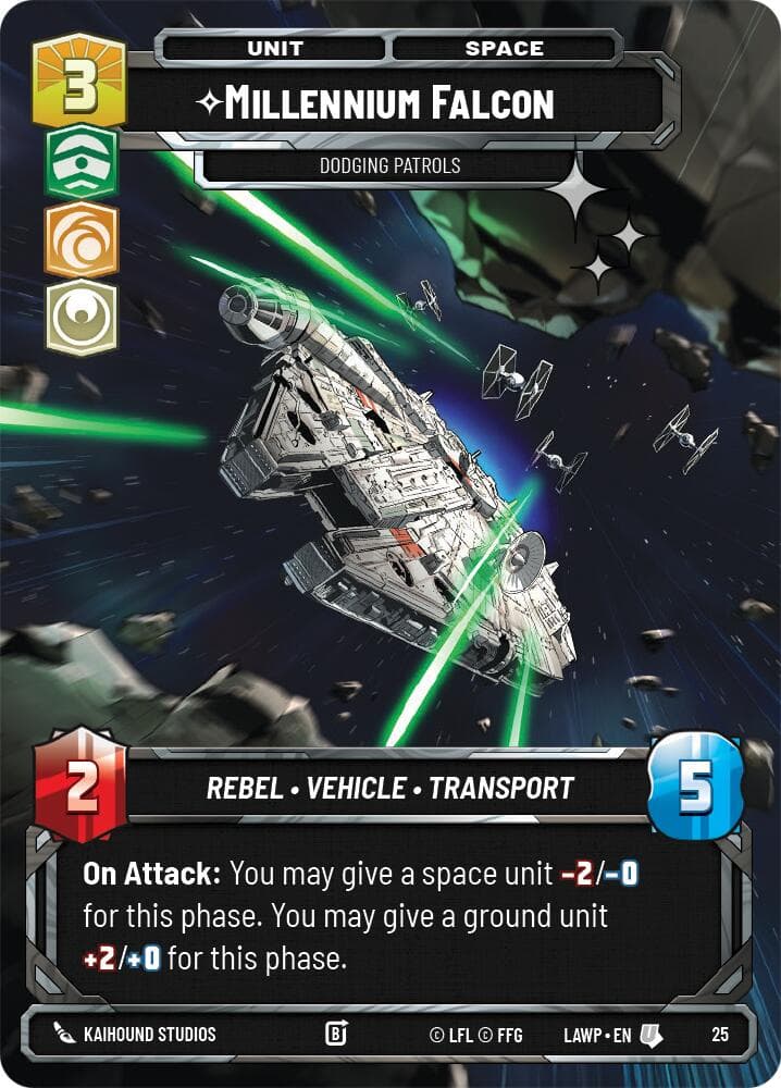 Millennium Falcon - Dodging Patrols (Foil) — A Lawless Time: Weekly Play Promos card