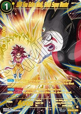SS4 Son Goku (Mini), Small Super Warrior (SPR) — Three Glorious Fighters card