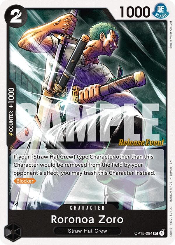 Roronoa Zoro (OP15-094) — Adventure on Kami's Island Release Event Cards card