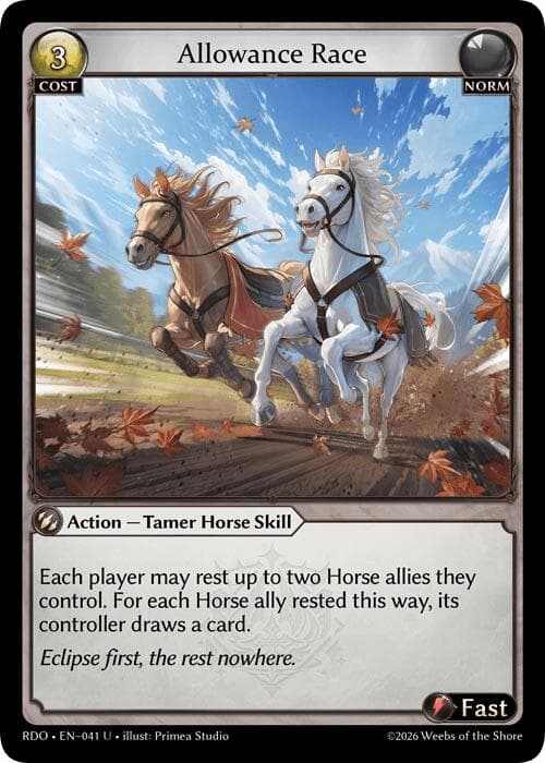 Allowance Race — Radiant Origins card