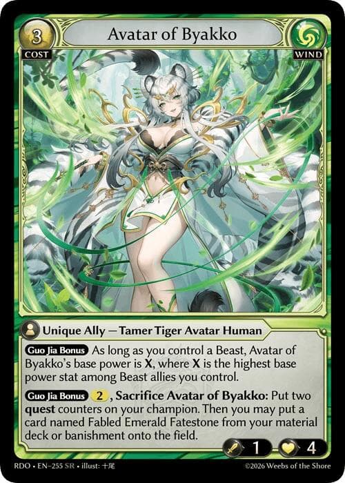 Avatar of Byakko — Radiant Origins card