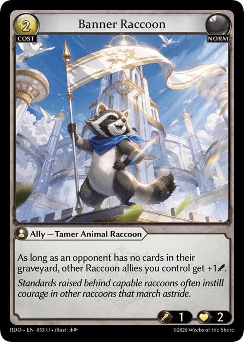 Banner Raccoon — Radiant Origins card