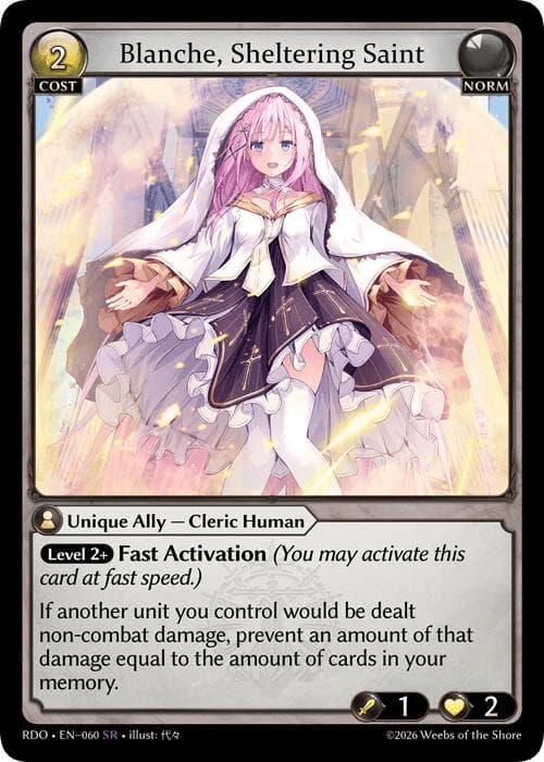 Blanche, Sheltering Saint — Radiant Origins card
