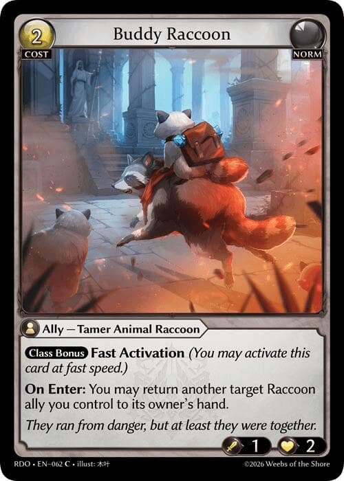 Buddy Raccoon — Radiant Origins card