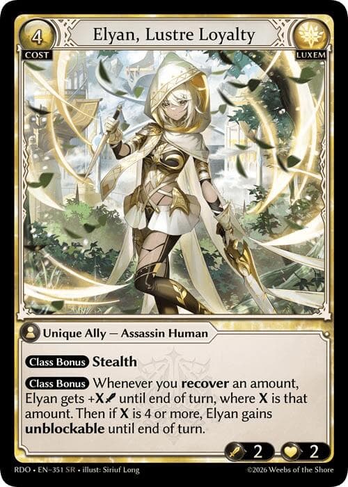 Elyan, Lustre Loyalty — Radiant Origins card