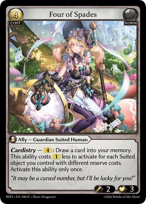 Four of Spades — Radiant Origins card