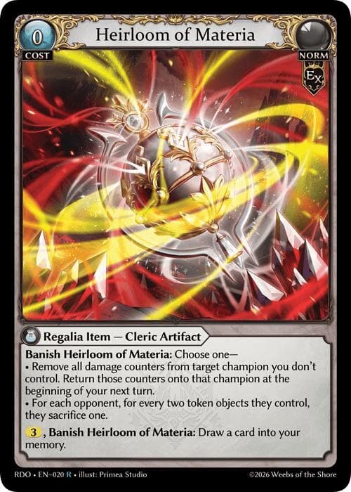 Heirloom of Materia — Radiant Origins card