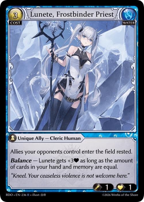 Lunete, Frostbinder Priest — Radiant Origins card