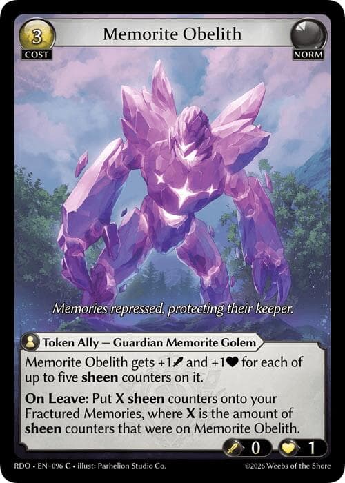 Memorite Obelith — Radiant Origins card