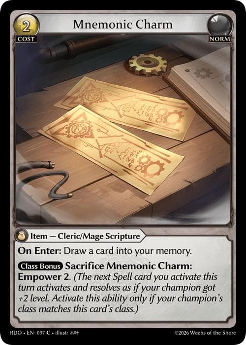 Mnemonic Charm — Radiant Origins card