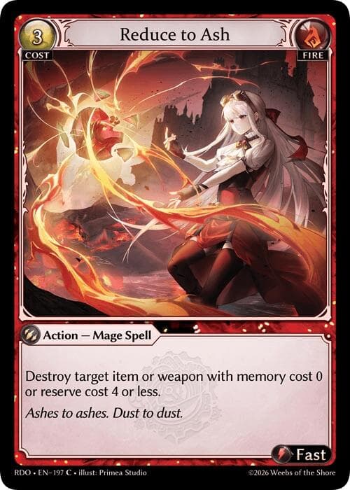 Reduce to Ash — Radiant Origins card