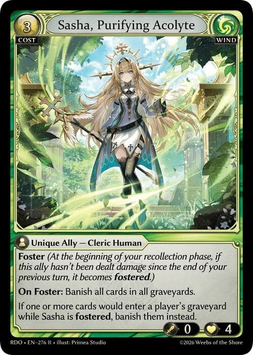 Sasha, Purifying Acolyte — Radiant Origins card