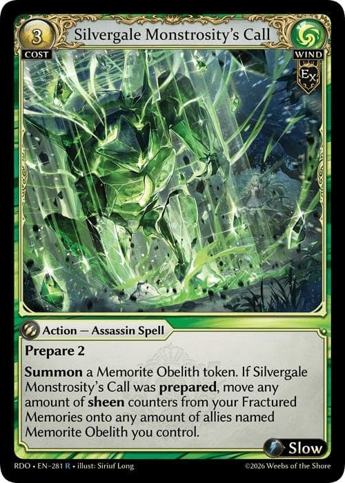 Silvergale Monstrosity's Call — Radiant Origins card