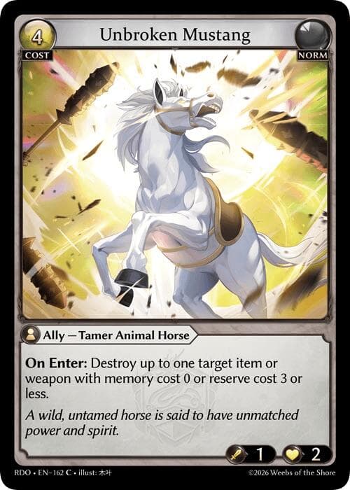 Unbroken Mustang — Radiant Origins card