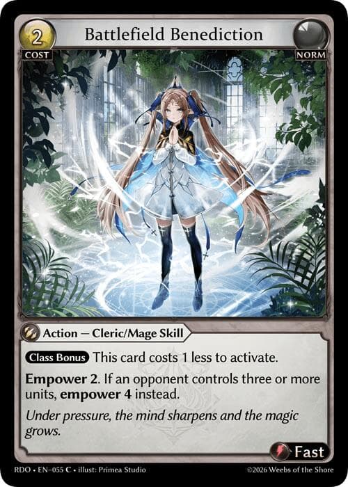 Battlefield Benediction (Curio Foil) — Radiant Origins card