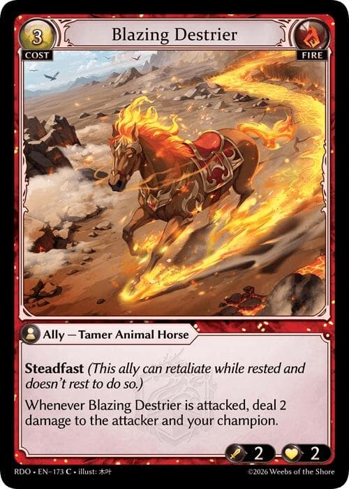 Blazing Destrier (Curio Foil) — Radiant Origins card