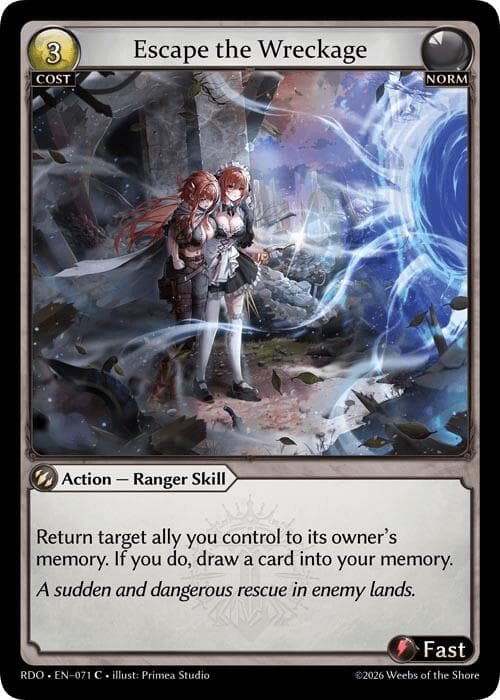 Escape the Wreckage (Curio Foil) — Radiant Origins card