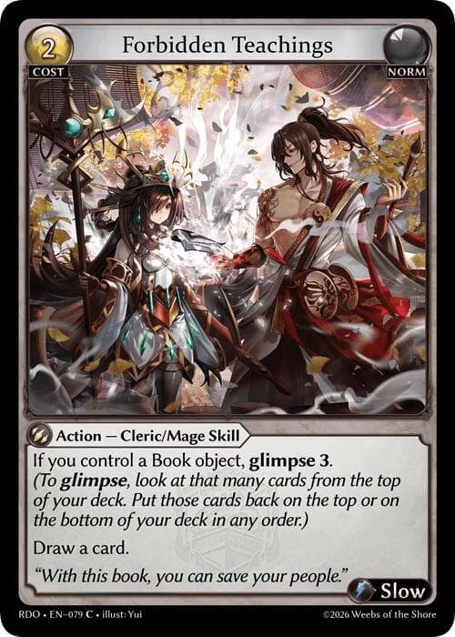 Forbidden Teachings (Curio Foil) — Radiant Origins card