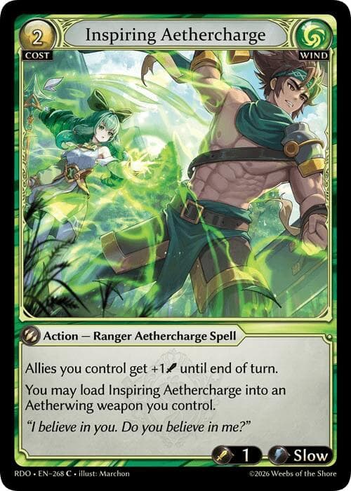 Inspiring Aethercharge (Curio Foil) — Radiant Origins card