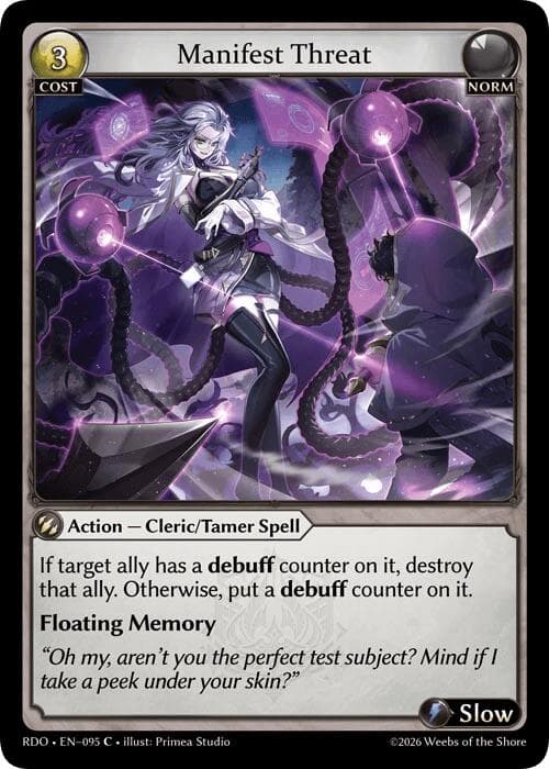 Manifest Threat (Curio Foil) — Radiant Origins card