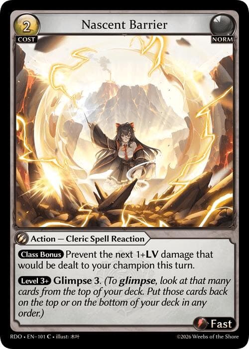 Nascent Barrier (Curio Foil) — Radiant Origins card