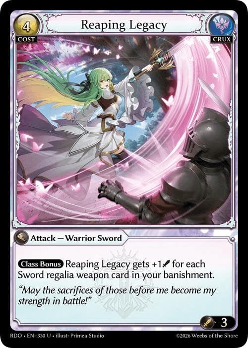 Reaping Legacy (Curio Foil) — Radiant Origins card