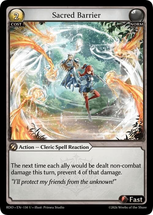 Sacred Barrier (Curio Foil) — Radiant Origins card