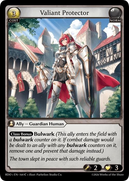 Valiant Protector (Curio Foil) — Radiant Origins card