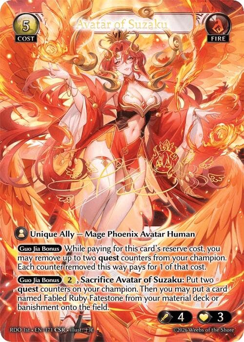 Avatar of Suzaku (CSR) — Radiant Origins card