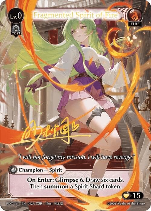 Fragmented Spirit of Fire (002A) — Radiant Origins card
