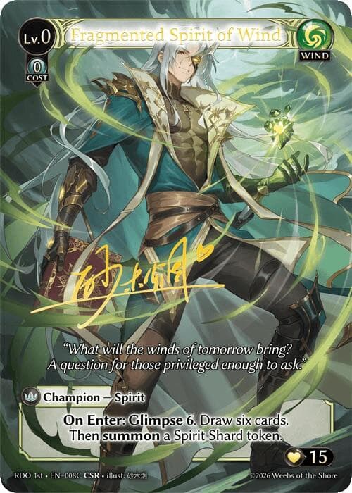 Fragmented Spirit of Wind (008C) — Radiant Origins card
